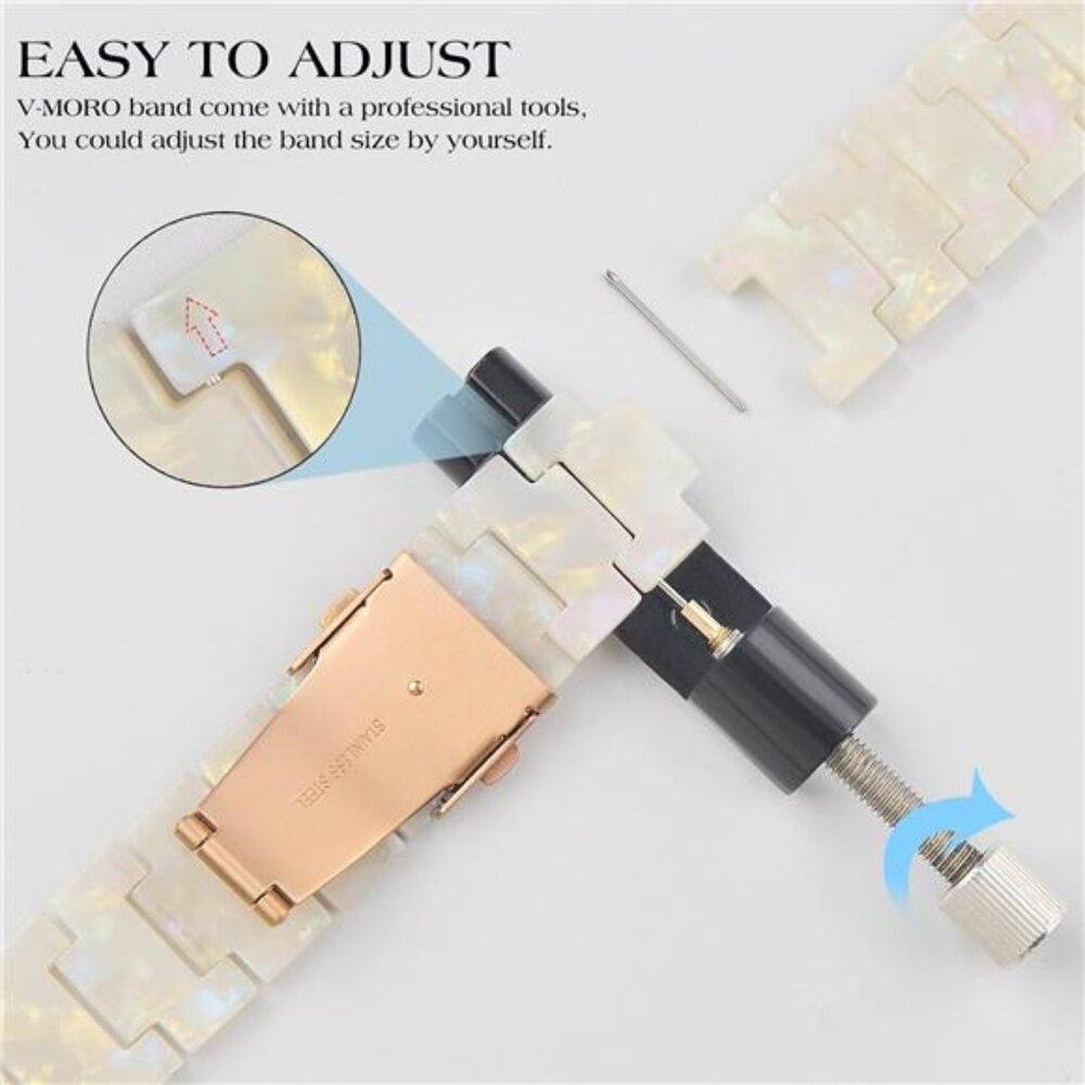 Resin Band Compatible with Series 7/8/9 Apple Watch Bands 41mm/40mm/38mm Strap - Picture 4 of 7